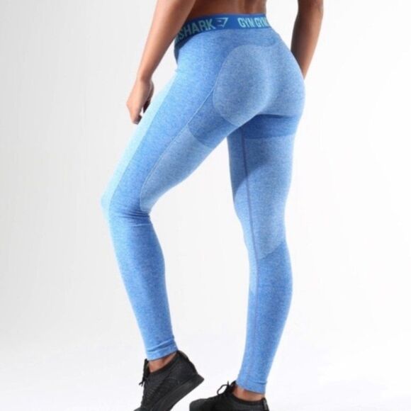 GYMSHARK flex Blue Legging Low Rise Athletic Full Length Legging - Picture 1 of 9